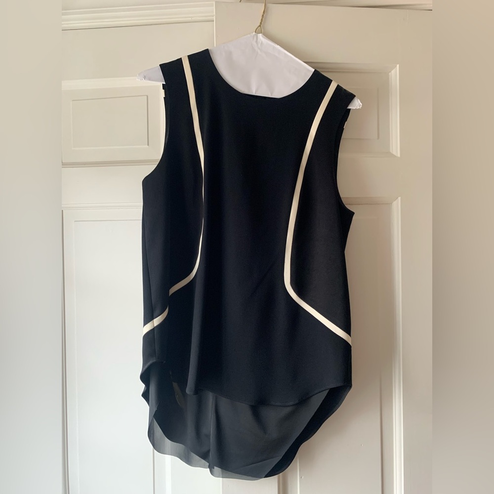 Rag & Bone Black And White Piped Sleeveless Top - image 4